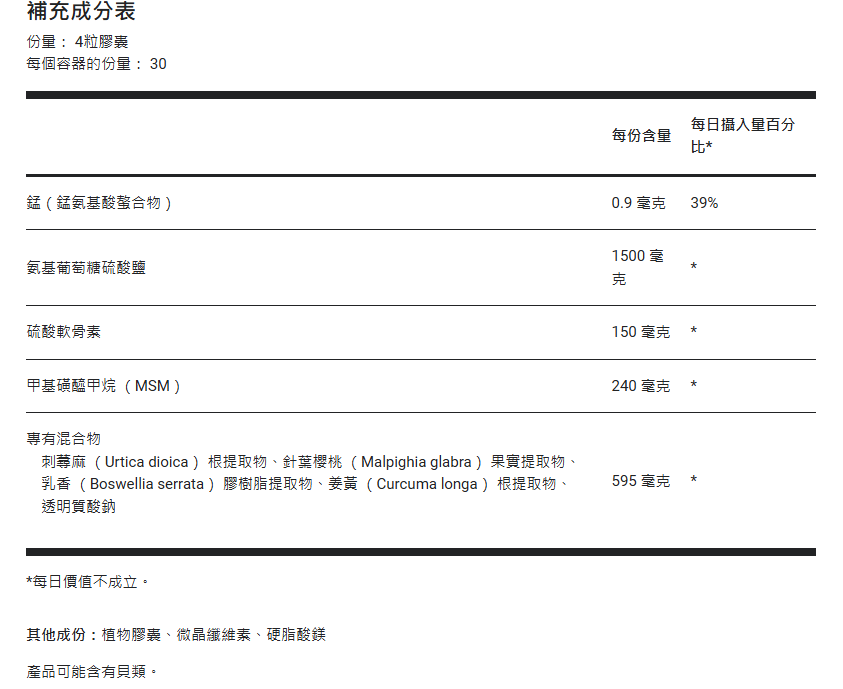 Glucosamine Chondroitin Advanced Joint Support | 氨基葡萄糖軟骨素高級關節支持